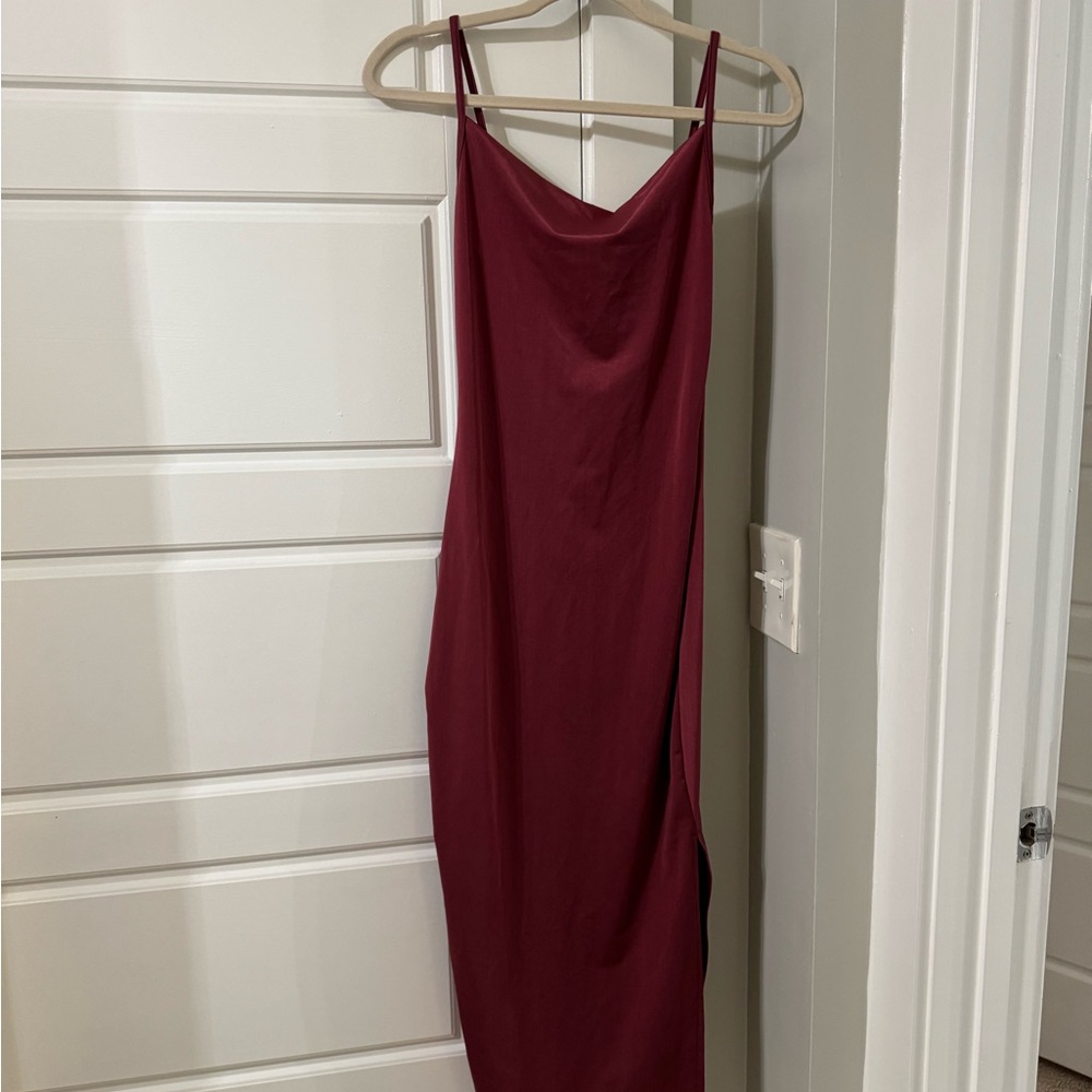 Slip Midi Dress in Burgundy - Classic Women's Dress